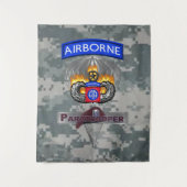 Mighty 82. Im Flugzeug Division Silver Chute Wandteppich (Vorderseite)