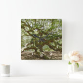 Mighty Angel Oak Wall Clock Quadratische Wanduhr (Zuhause)