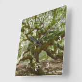 Mighty Angel Oak Wall Clock Quadratische Wanduhr (Winkel)