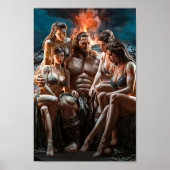 Mighty Barbarian Surrounded by Sexy Women Poster (Vorne)