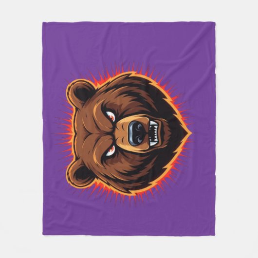 Mighty Bear – Raw Strength of Nature Fleecedecke (Vorderseite)