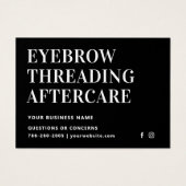 Mighty Black Eyebrow Threading Aftercare Card (Vorderseite)