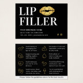 Mighty Black & Gold Lip Filler Aftercare Card (Vorne & Hinten)