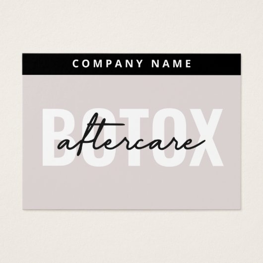 Mighty Botox Aftercare Card (Vorderseite)