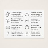 Mighty Botox Aftercare Card (Rückseite)