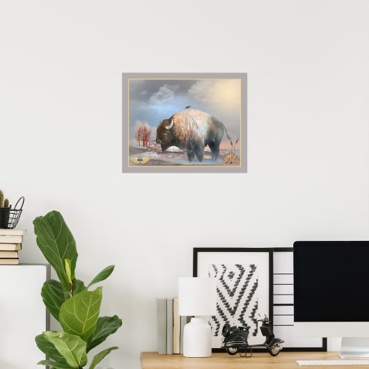 Mighty Buffalo American Bison Poster (Heimbüro)