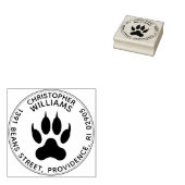 Mighty Claws Wolf Paw Print Round Rücksendeadresse Gummistempel (Stempel)