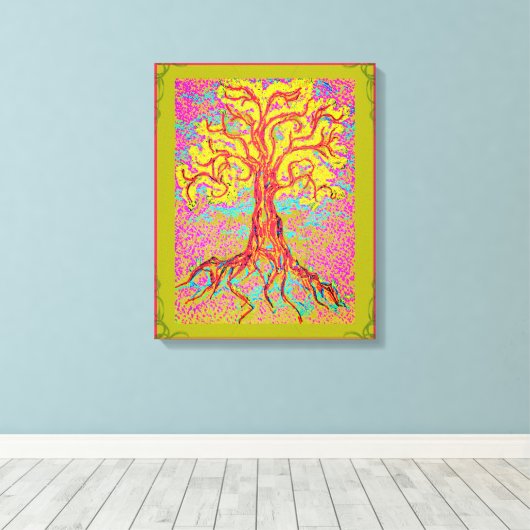 Mighty Colorful Tree Leinwanddruck (Insitu (Holzboden))