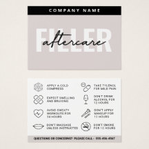 Mighty Filler Aftercare Card