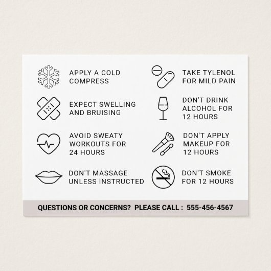 Mighty Filler Aftercare Card (Rückseite)