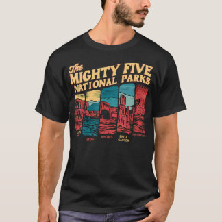 Mighty Five Big 5 Nationalparks Wandern Camping Vi T-Shirt