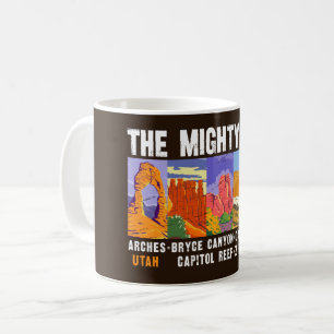 Mighty Five National Parks List Vintag Kaffeetasse