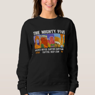 Mighty Five National Parks List Vintag Sweatshirt