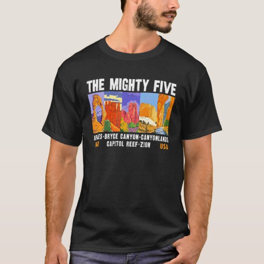 Mighty Five Utah Nationalparks erschüttert Vintag T-Shirt (Vorderseite)