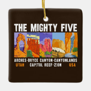 Mighty Five Utah Nationalparks Liste Vintage Keramikornament