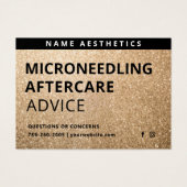 Mighty Glitzer Gold Dermal Filler Aftercare Card (Vorderseite)