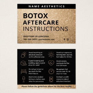 Mighty Glitzer Gold Dermal Filler Aftercare Card