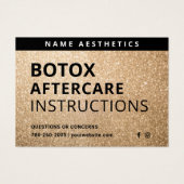 Mighty Glitzer Gold Dermal Filler Aftercare Card (Vorderseite)