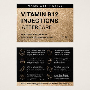 Mighty Glitzer Gold Dermal Filler Aftercare Card