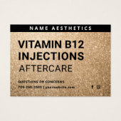 Mighty Glitzer Gold Dermal Filler Aftercare Card (Vorderseite)