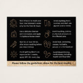 Mighty Glitzer Gold Dermal Filler Aftercare Card (Rückseite)