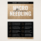 Mighty Glitzer Gold Dermal Filler Aftercare Card (Vorne & Hinten)
