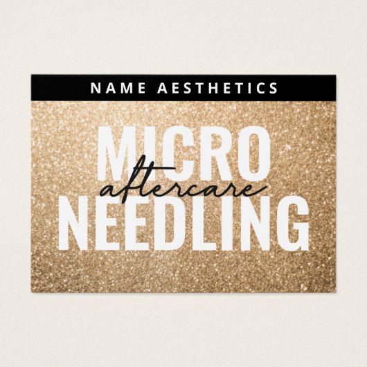 Mighty Glitzer Gold Dermal Filler Aftercare Card (Vorderseite)