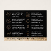 Mighty Glitzer Gold Dermal Filler Aftercare Card (Rückseite)