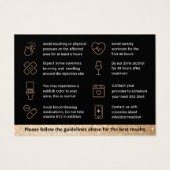 Mighty Glitzer Gold Dermal Filler Aftercare Card (Rückseite)