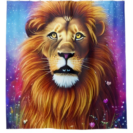 Mighty Lion Duschvorhang (Vorderseite)