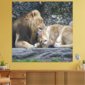 Mighty Lion Liebe Leinwanddruck (Insitu (Wohnzimmer))