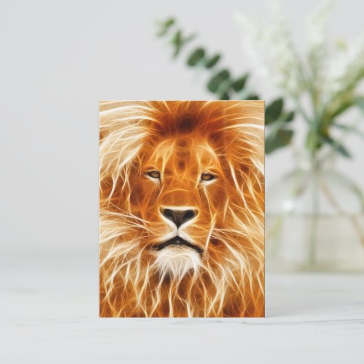 Mighty Lion Postcard Postkarte (Stehend Vorderseite)