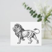 Mighty Lion Sketch Postkarte (Stehend Vorderseite)