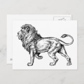 Mighty Lion Sketch Postkarte (Vorne/Hinten)