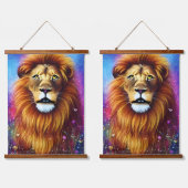 Mighty Lion Wandteppich Mit Holzrahmen (Doppelt)