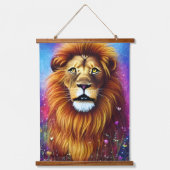 Mighty Lion Wandteppich Mit Holzrahmen (Vorderseite 2)