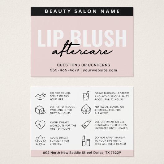 Mighty Lip Blush nach Care Instruction Card (Vorne & Hinten)