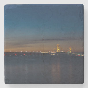 Mighty Mac bei Nacht Pano Steinuntersetzer