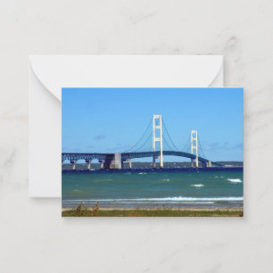 Mighty Mac - Mackinac Bridge - Schlichter Notecard Mitteilungskarte