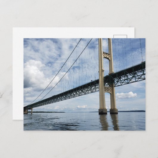 Mighty Mac, Mackinac Suspension Bridge, Michigan Postkarte (Vorne/Hinten)