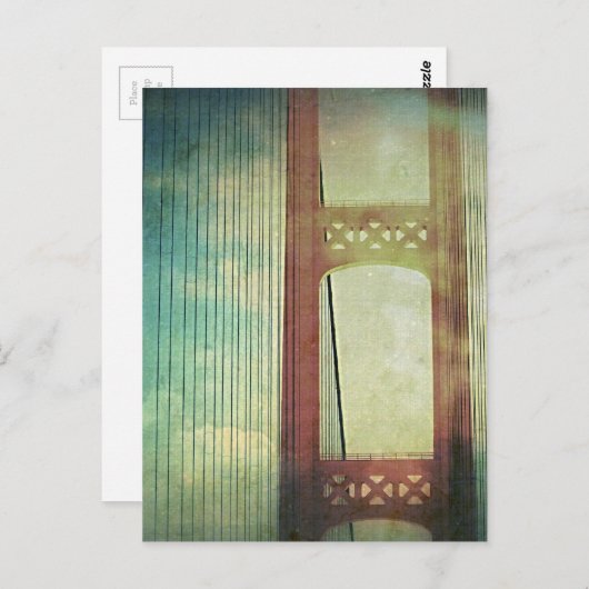 Mighty Mackinac Bridge Michigan Postkarte (Vorne/Hinten)