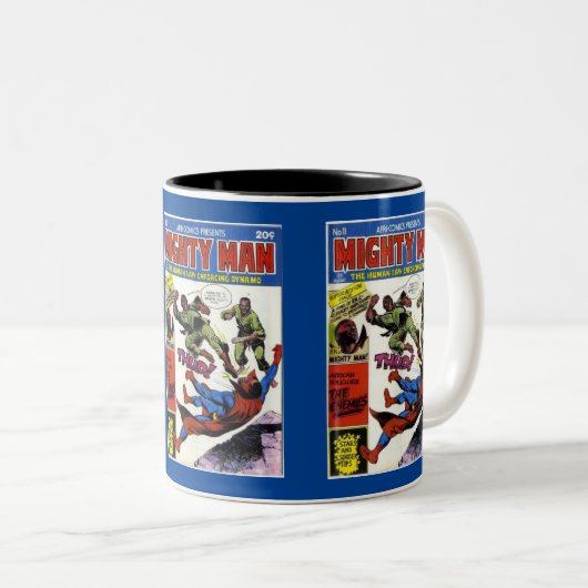 Mighty Man 1 Zweifarbige Tasse (VorderseiteRechts)