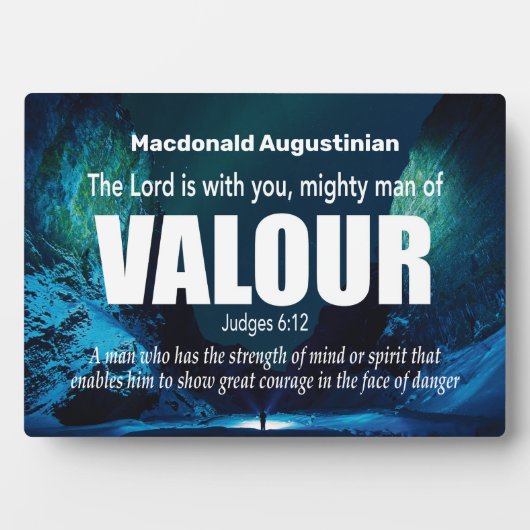 MIGHTY MAN OF VALOR Richter 6:12 Inspirational Fotoplatte (Vorderseite)