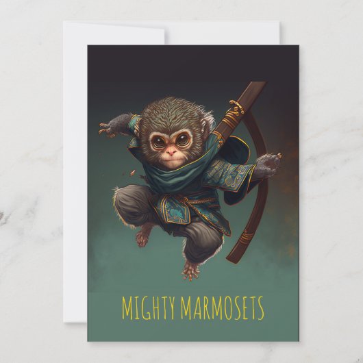 Mighty Marmosets Grußkarte Einladung (Vorderseite)