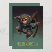 Mighty Marmosets Grußkarte Einladung (Vorne/Hinten)
