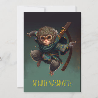 Mighty Marmosets Grußkarte Einladung