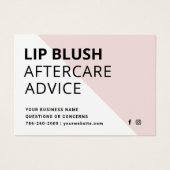 Mighty Modern Lip Blush AfterCare Instruction Card (Vorderseite)