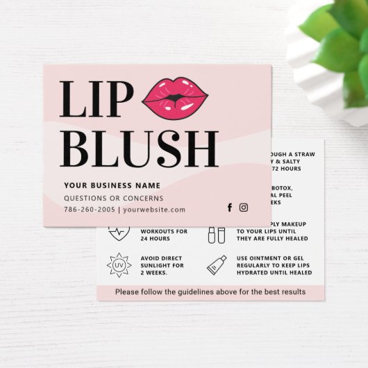 Mighty Modern Lip Blush AfterCare Instruction Card (Schreibtisch)