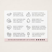 Mighty Modern Lip Filler Aftercare Card (Rückseite)