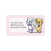 Mighty Mutts Adoptier Studio Pink Adressaufkleber (Vorne)